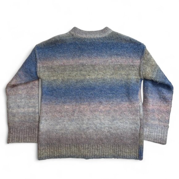 Wild Fable Women’s XS Purple Blue Striped Knit Sweater Polyester Wool Blend - Picture 3 of 5